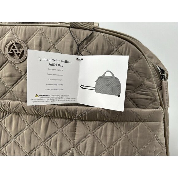 ADRIENNE VITTADINI ROLLING DUFFLEL Bag Color “Taupe” NWT Msrp $385 - Picture 4 of 13